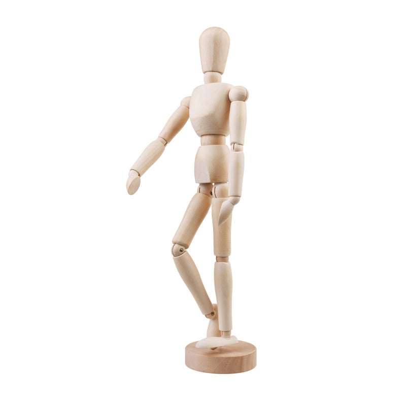 CM Cosmos 12"" Wooden Articulated Figure Manikin Articulated Mannequin Artist Drawing Mannequin Model for Drawing Sketching Painting, with Stand/Base - Image 5